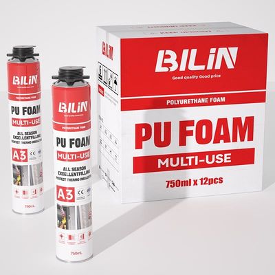 750 ml 500 ml Çok amaçlı PU köpüğü Yağmur geçirmez Yangın önleyici genişletici köpük
