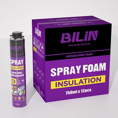 Sürdürülebilir püskürtme PU köpüğü Güvenlik 750ml Yüksek Genişleme Polyurethane köpüğü