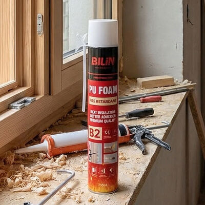 750 ml B2 Yangına dayanıklı genişletici köpük mühürleyici Genel amaçlı, boşluk doldurma için yangınla ilgili PU köpüğü