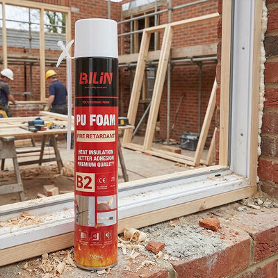 Çatı yalıtımı Yangına dayanıklı Polyurethane köpük spreyi Hızlı kuruyan alev geriletici PU köpük yapıştırıcı